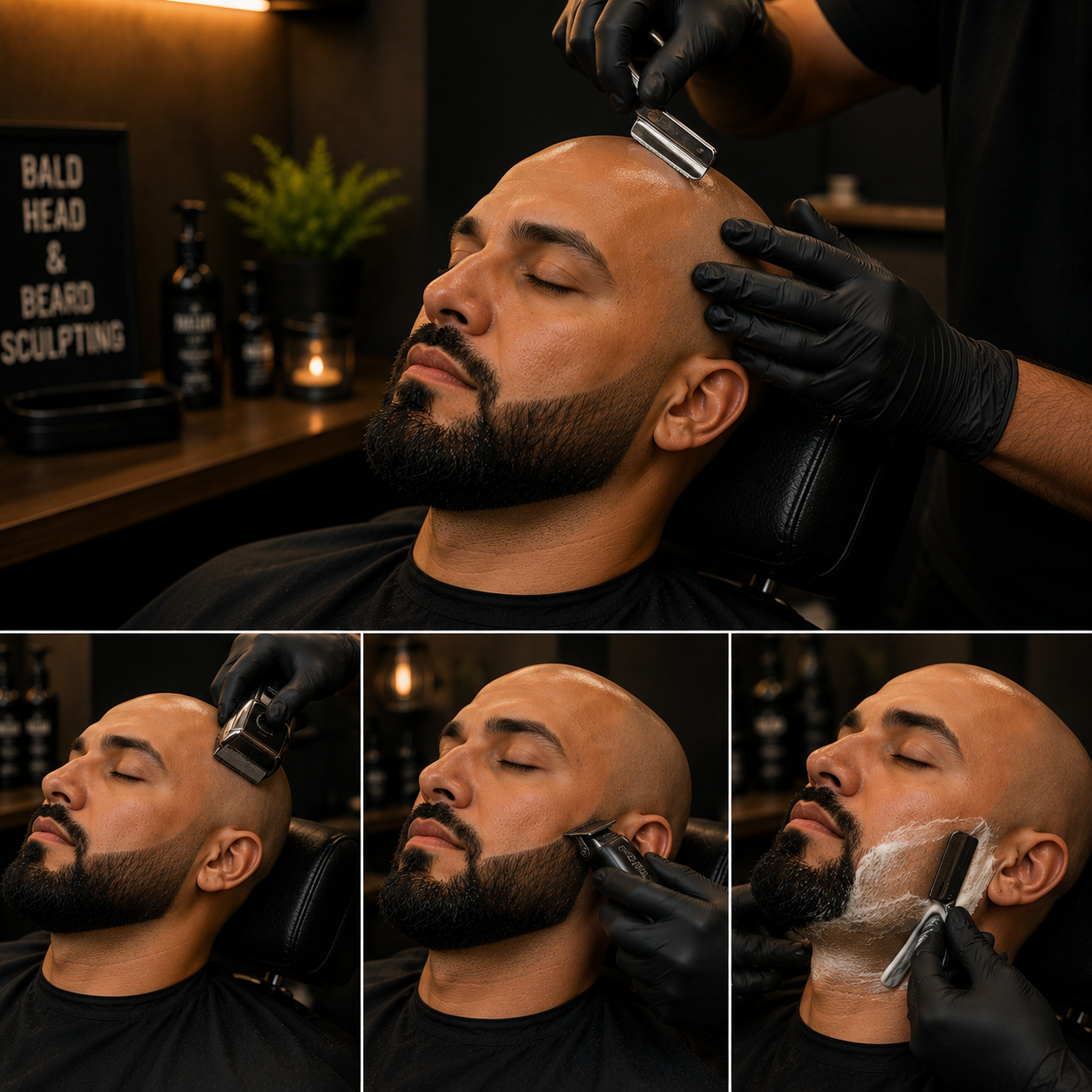 Bald head & Beard Sculpting